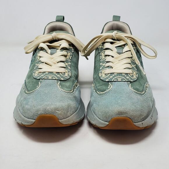 Tory Burch T Monogram Good Luck Trainer Suede Sneakers Blue Celadon Size US 9 - Picture 5 of 10